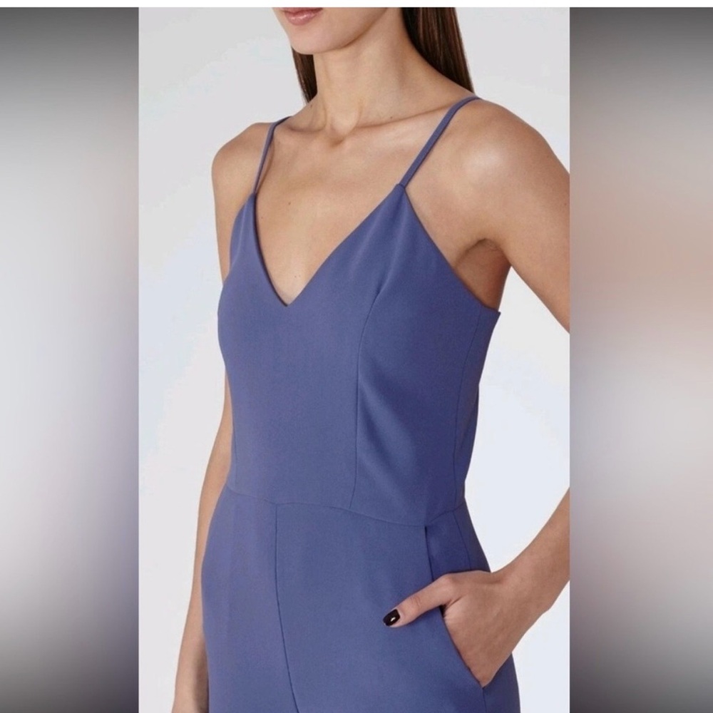 REISS Classic Minimalist Bonnie Periwinkle Blue jumpsuit with pockets. Size 2.